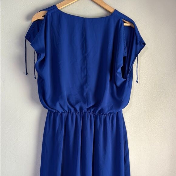 Express Royal Blue V-Neck Dress - Picture 8 of 10